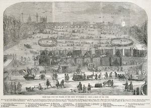 „Frost Fair na Temži za vlády Karla II.“, Londýn, 1683 od Unbekannt