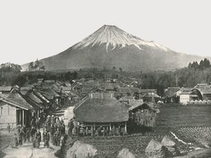 Fujiyama, posvátná hora, z vesnice Jedzumi, Japonsko, 1895. od Unbekannt