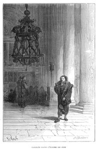 Galileo pozoroval kývání lustru v katedrále v Pise, c1584 1870 od Unbekannt
