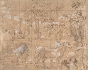 Rajská zahrada, Stvoření zvířat, 16. století. od Unbekannt