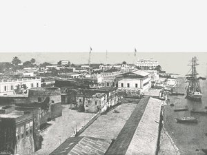 Celkový pohled na hlavní město Zanzibar, 1895. od Unbekannt