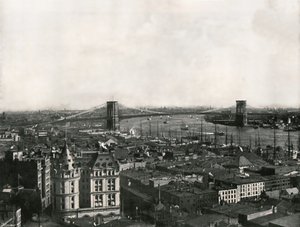Celkový pohled ukazující Brooklyn Bridge, New York, USA, 1895. od Unbekannt