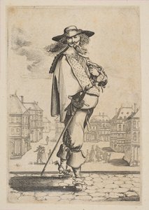 Gentleman s mečem před některými budovami, 1629. od Unbekannt