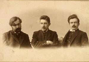Georgy Chulkov, Vasili Milioti a Genrich Tasteven, ruští spisovatelé, 1900 od Unbekannt
