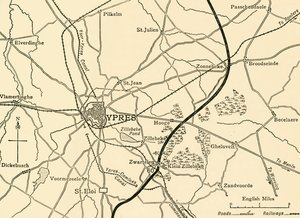 Německé pozice poblíž Ypres, Flandry, první světová válka, 1915, c1920. od Unbekannt