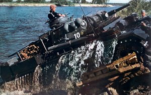 Německý tank brodící řeku, Rusko, 1941 od Unbekannt