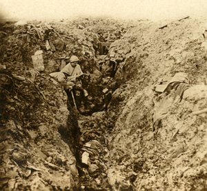 Německé zákopy zničené ostřelováním, Verdun, severní Francie, c1914-c1918 od Unbekannt