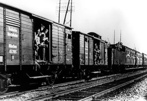 Německé jednotky přijíždějící vlakem, Paříž, srpen 1940 od Unbekannt