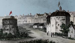 Divadlo Globe, Bankside, Southwark right and the Bear Garden, c1597 1825. od Unbekannt