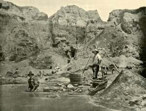 Zlatokopové v práci poblíž Beechworth, Victoria, 1901. od Unbekannt