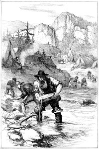 Mytí zlata v Kalifornii, 40. léta r. 1880 od Unbekannt