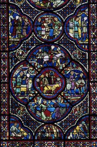 Gotické umění: život zázračného dítěte. Vitráže ambulantní katedrály Saint Etienne de Bourges (Loir et Cher) od Unbekannt