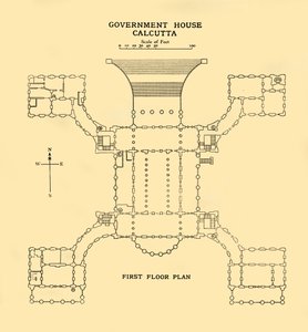 Government House Kalkata - Plán prvního podlaží, 1925. od Unbekannt