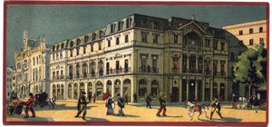 Grand hotels: vnější pohled na palác Avenida v Lisabonu, Portugalsko - Mapa série představující hotely „Compagnie Internationale des Grands Hotels“, konec 19. a začátek 20. století od Unbekannt