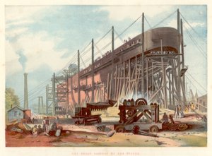 Great Eastern na zásobách v Millwall on the Thames, 1857 od Unbekannt