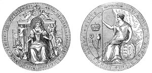 Velká pečeť královny Anny, po spojení Anglie a Skotska, 1707, 19. stol. od Unbekannt