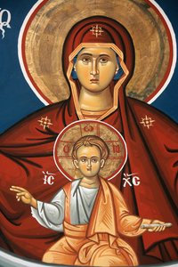 Řecká ortodoxní ikona zobrazující Pannu a dítě Soluň Řecko od Unbekannt