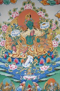 Zelená Tara, symbol prosperity. Klášter Kopan, Káthmándú, Nepál od Unbekannt