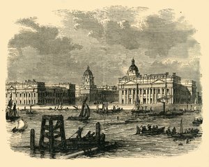 Greenwichská nemocnice, od řeky, c1878. od Unbekannt
