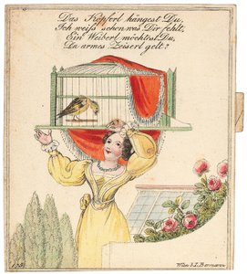 Blahopřání. Tvoje hlavička visí, vím, co je s tebou..., po roce 1815. od Unbekannt