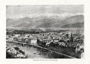 Grenoble a Alpy v Belledonne, Francie, 1879 od Unbekannt