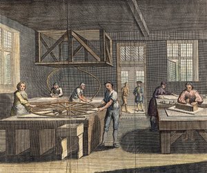Broušení a leštění tabulového skla, 1760 od Unbekannt