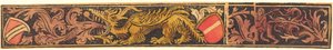 Groteskní pás s drakem, štíty a divokými muži, c. 14751500. od Unbekannt