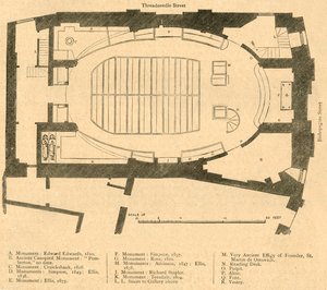 Půdorys moderního kostela sv. Martina Outwiche, zbořen 1874, 1897. od Unbekannt