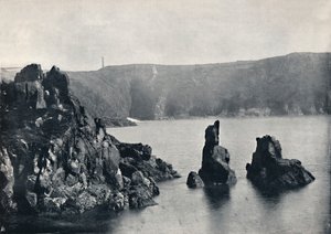Guernsey - Moulin Huet Bay, se psími a lvími skalami, 1895 od Unbekannt