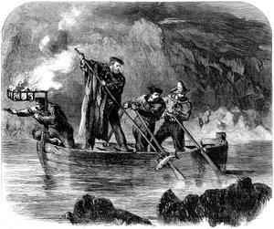 Giuseppe Garibaldi kopí ryby v noci u Caprera, 1860-61 od Unbekannt
