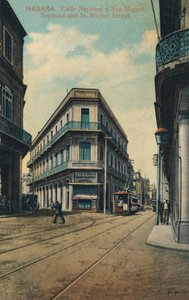 Havana. Neptune Street a San Miguel. Neptun a ulice St. Michel, 1916 od Unbekannt