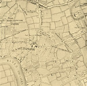 Hammersmith v roce 1746, c1878. od Unbekannt