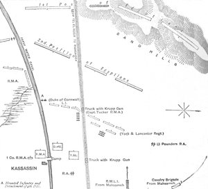 Ruční náčrt akce v Kassassinu, 28. srpna 1882, 1882 od Unbekannt
