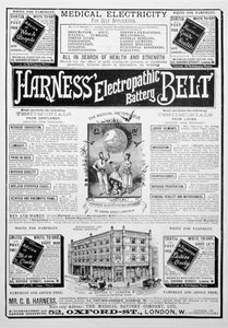 Reklama Harness Electropathic Battery Belt, 1893 od Unbekannt