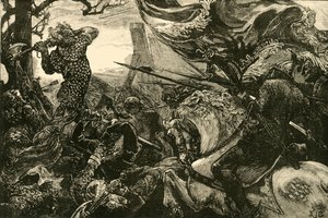 Harold v bitvě u Hastings, 1066, 1890. od Unbekannt