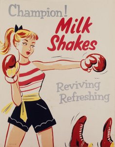 Zdravotní výchova ïChampion! Milkshakes, plakát, c 1955-1960 od Unbekannt