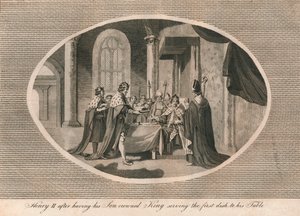 Jindřich II. poté, co nechal svého syna korunovat králem, podával na svůj stůl první jídlo, 1170 1793 od Unbekannt