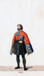 Herald, návrh kostýmů pro Shakespearovu hru, Jindřich VIII., 19. století od Unbekannt