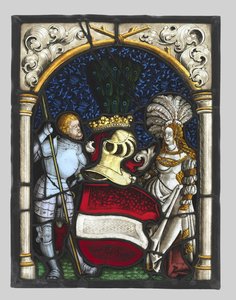 Heraldický panel zobrazující rytíře a dámu se zbraněmi rakouského arcivévodství, c. 1515. od Unbekannt
