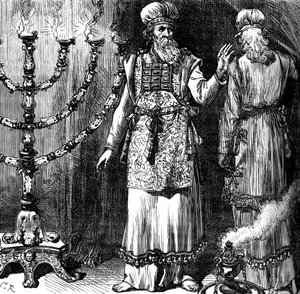 Velekněží, ukazující efod a plátěná roucha, c1880 od Unbekannt