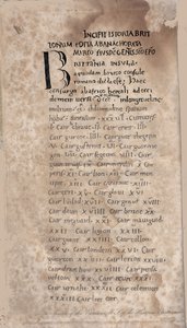 Historie Britů od Nennia První strana rukopisu, 11. století od Unbekannt
