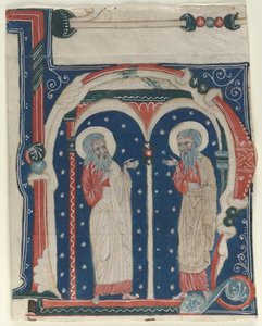Historická iniciála H vyjmuta z antifonáře: SS. Paul the Hermit and Anthony, c1200-1230. od Unbekannt