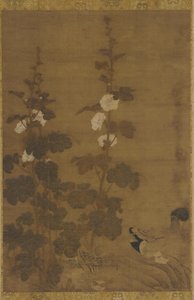 Hollyhocks a kachny, dynastie Ming, 1368-1644. od Unbekannt
