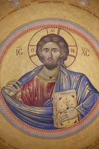 Kostel svatého hrobu, strop katolíků, mozaika Christ Pantocrator, Jeruzalém, Izrael od Unbekannt