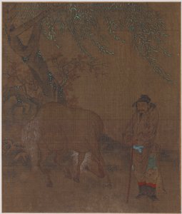 Kůň a ženich pod vrbou, možná dynastie Ming, 1368-1644. od Unbekannt