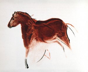 Kůň a hind, paleolitická jeskynní malba z Altamiry, jižní Španělsko, 16 000-9 000 př.nl od Unbekannt