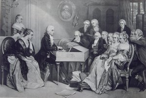 Domácí koncert v rodině Mozartových ve Vídni, 19. století od Unbekannt