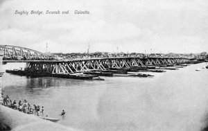 Howrah Bridge přes řeku Hooghly, Kalkata, Indie, počátek 20. století od Unbekannt