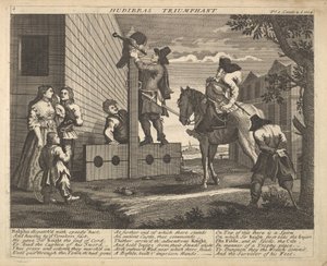 Hudibras Triumphant Plate 4: Illustrations to Samuel Butlers Hudibras, 1725-30. od Unbekannt