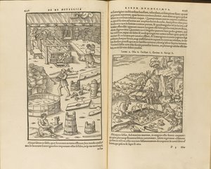 Ilustrace z De re metallica libri XII od Georgiuse Agricoly, 1556 od Unbekannt